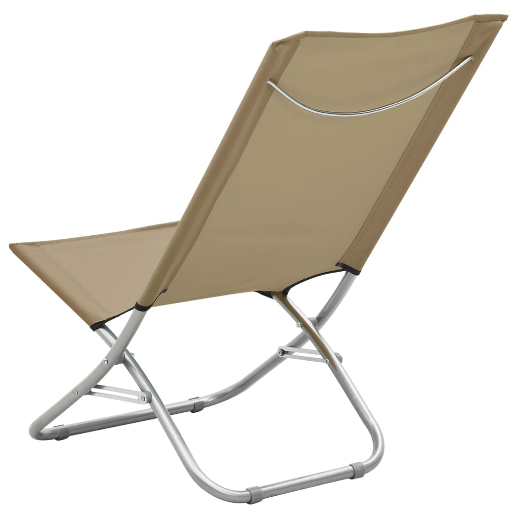 Chaises de plage 2 pcs pliables en tissu