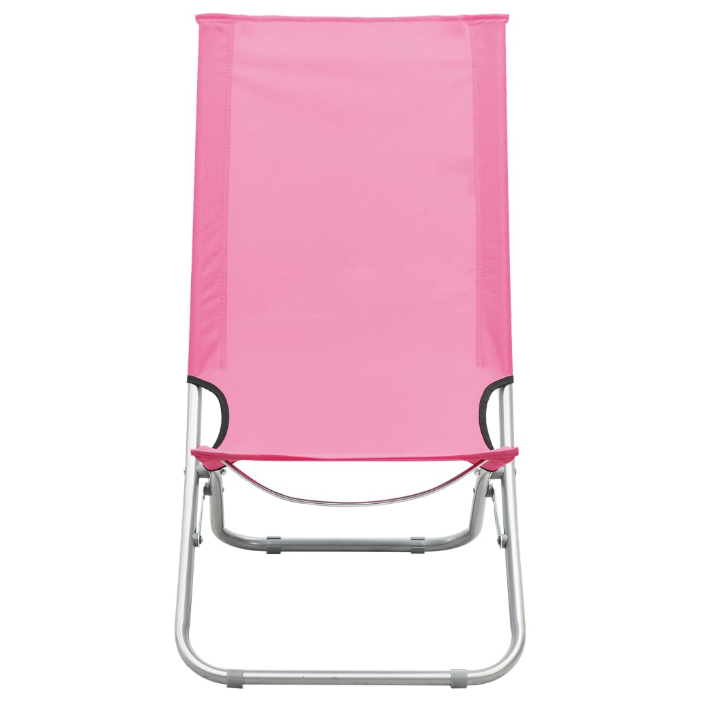 Chaises de plage 2 pcs pliables en tissu