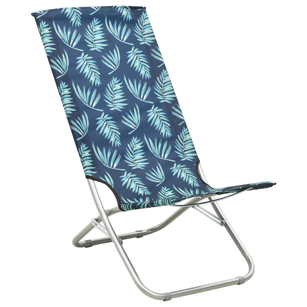 Chaises de plage 2 pcs pliables en tissu