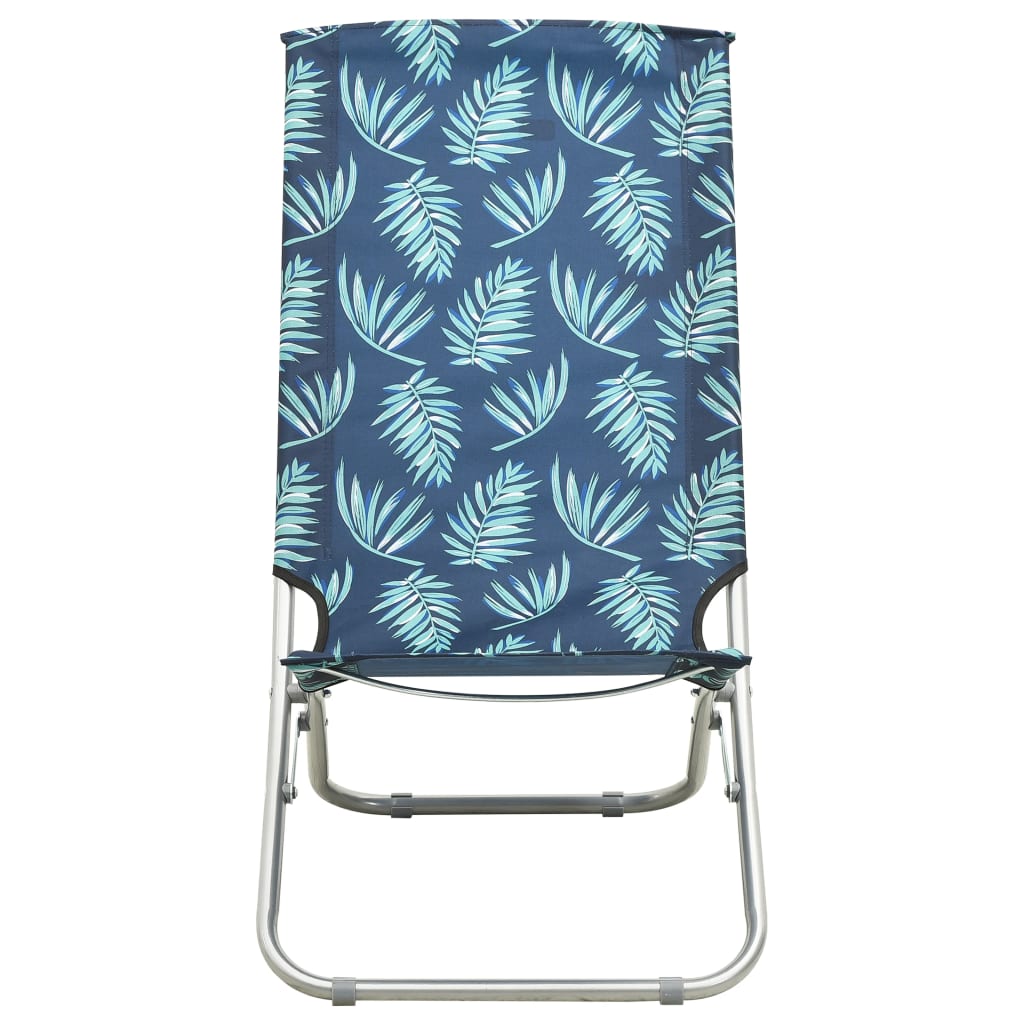 Chaises de plage 2 pcs pliables en tissu