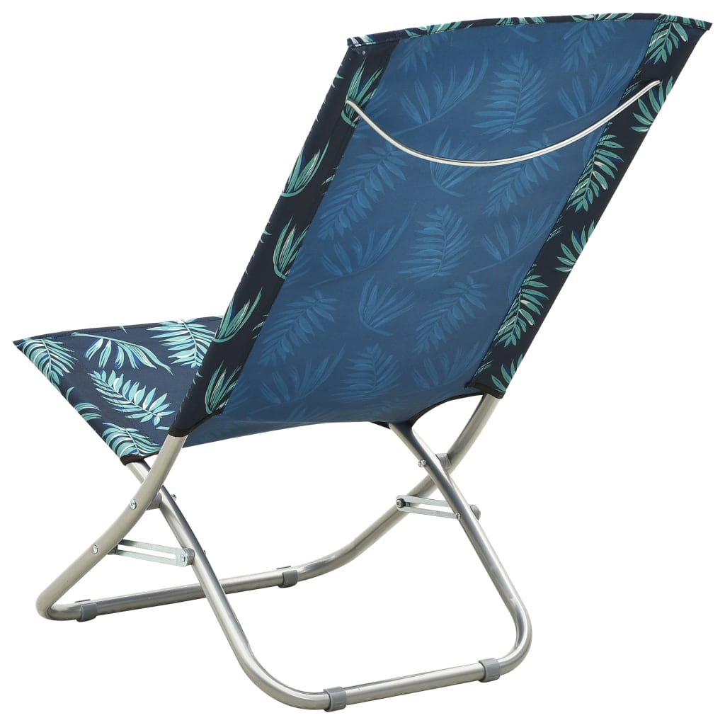 Chaises de plage 2 pcs pliables en tissu