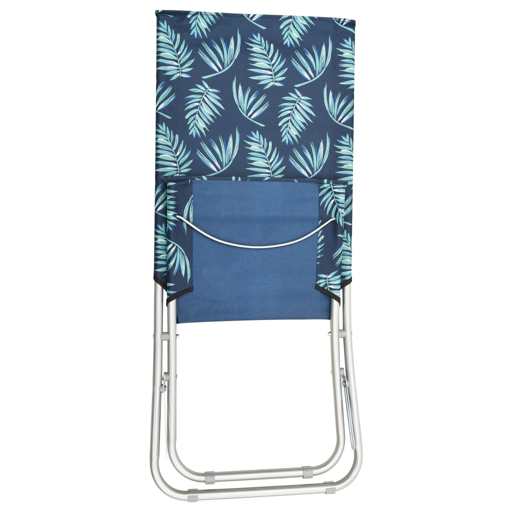 Chaises de plage 2 pcs pliables en tissu