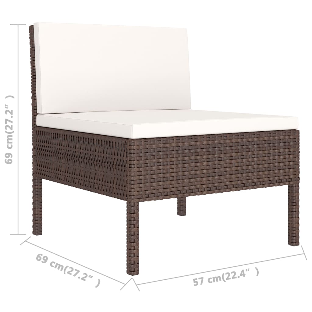 2-delige Loungeset met kussens poly rattan