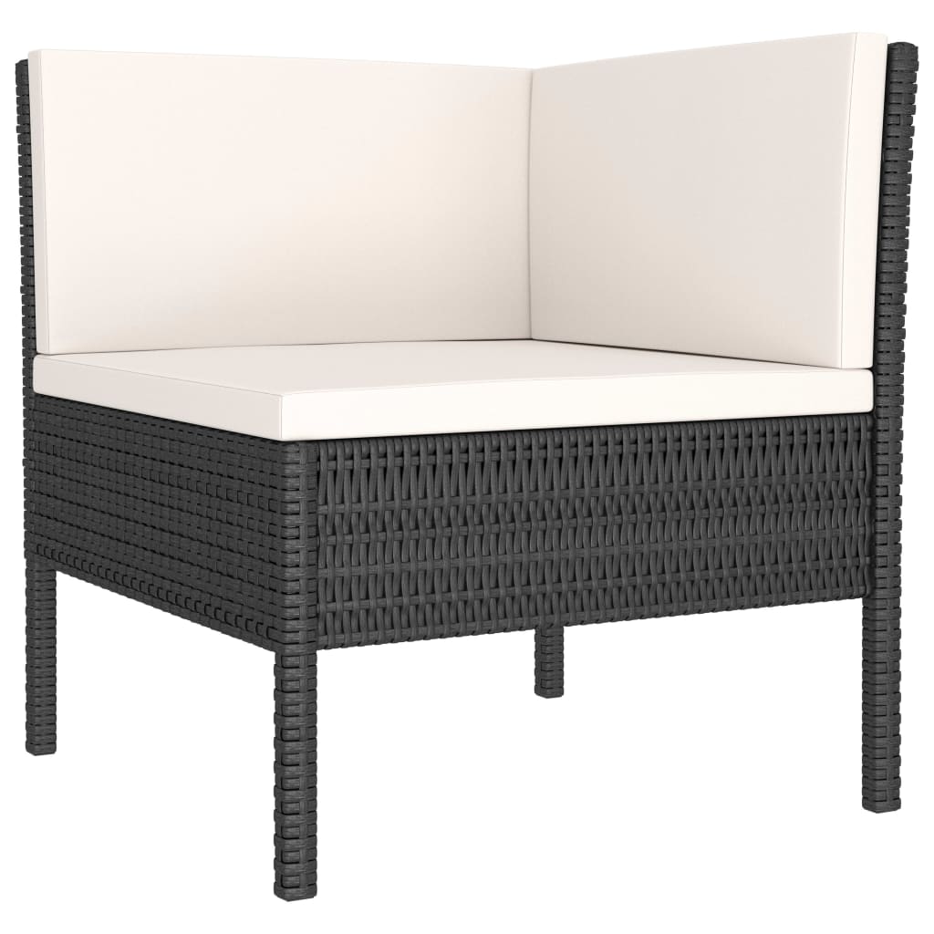 3-delige Loungeset met kussens poly rattan