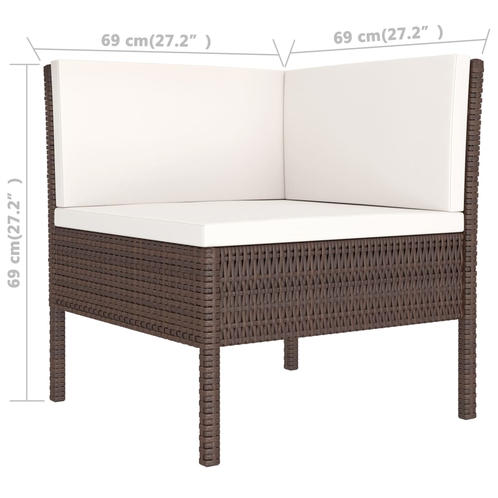 2-delige Loungeset met kussens poly rattan