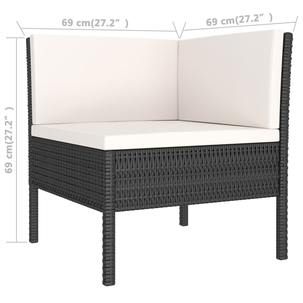 2-delige Loungeset met kussens poly rattan