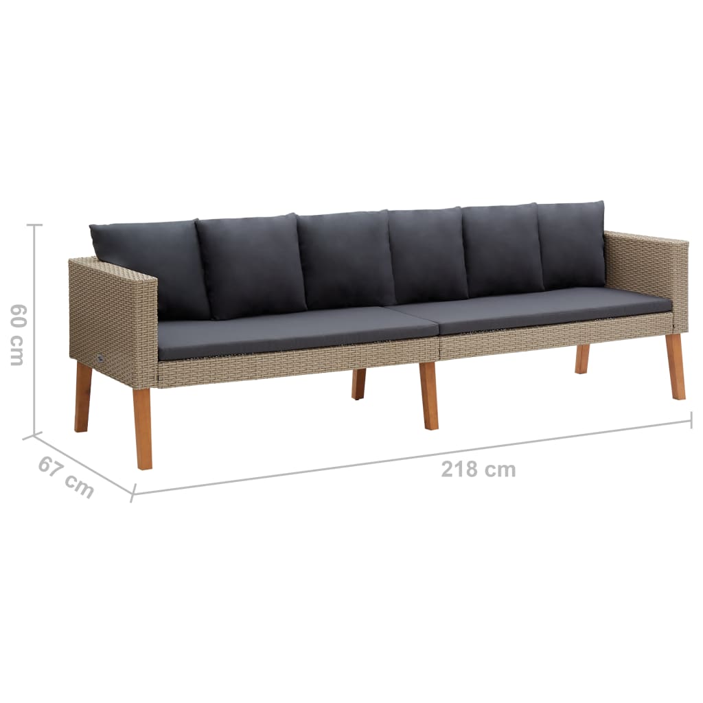 Banc de jardin monoplace avec coussins en polyrotin