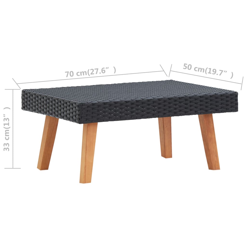 Table de jardin en poly rotin