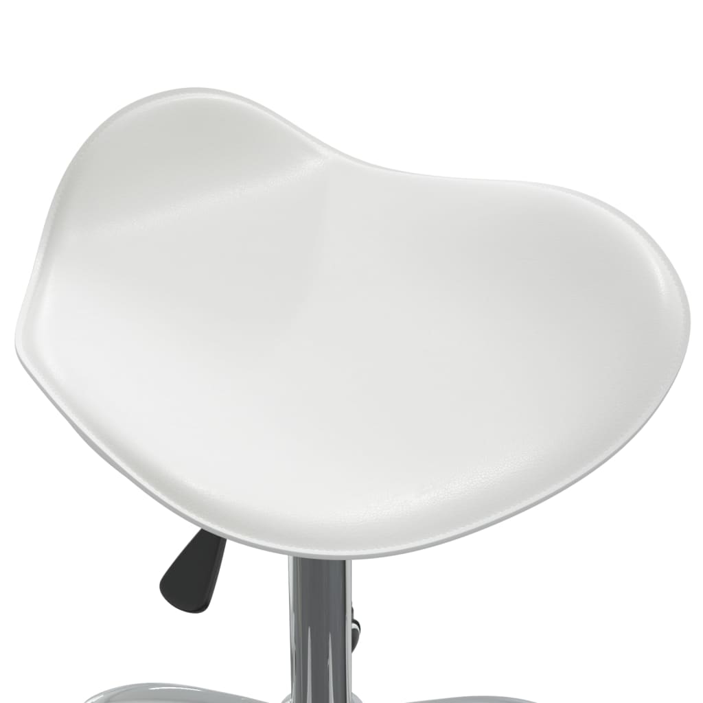 Tabouret de salon simili cuir blanc