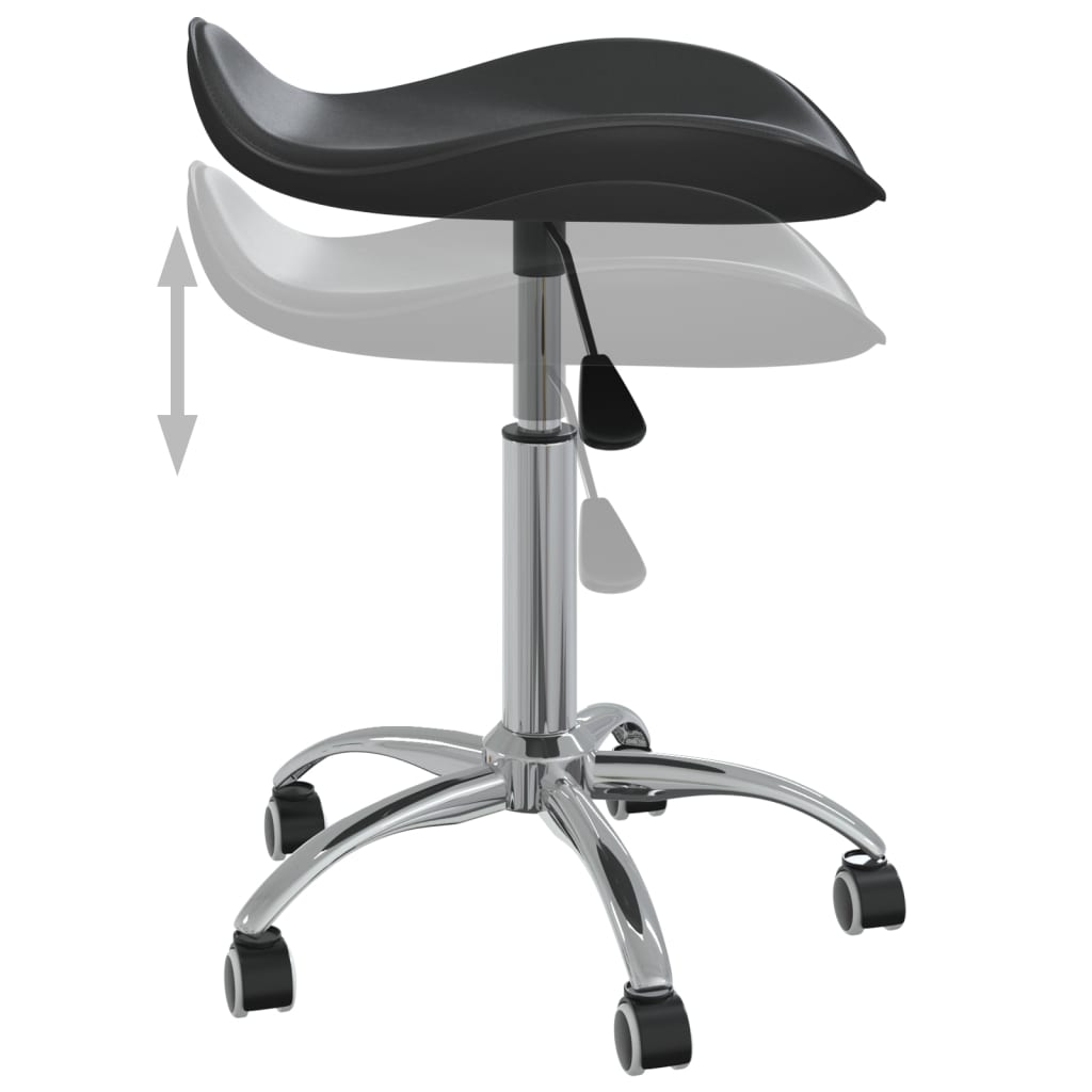 Tabouret de salon simili cuir noir