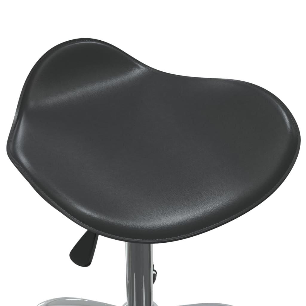 Tabouret de salon simili cuir noir