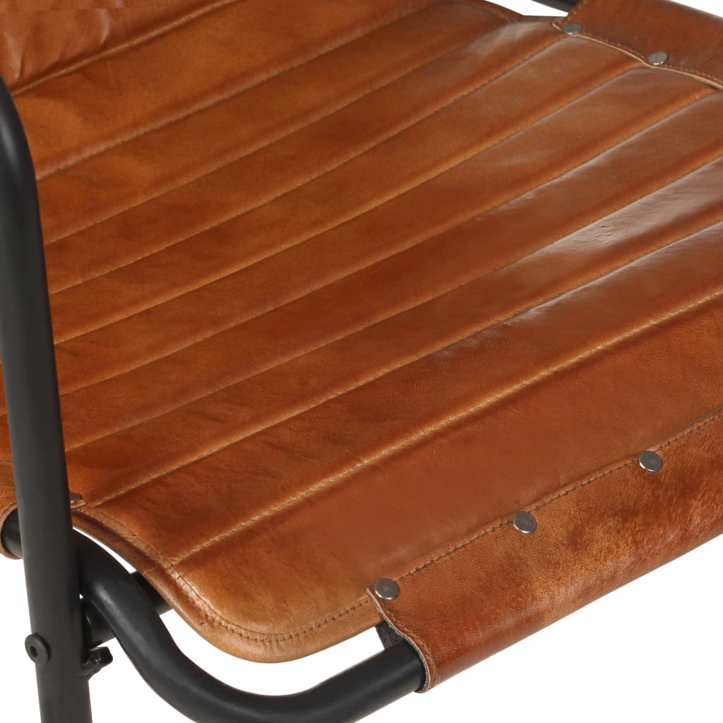 Fauteuil relax avec repose-pieds en cuir véritable