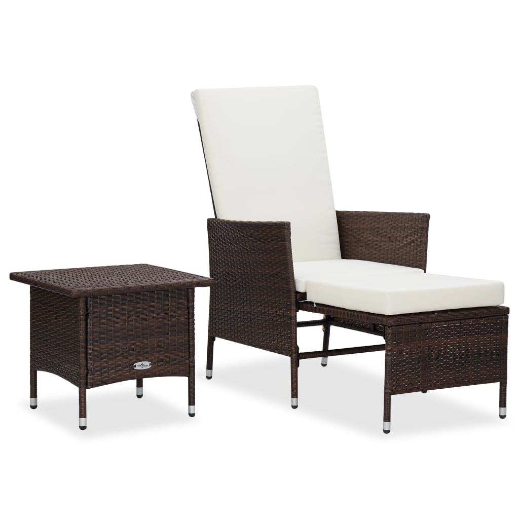 2-delige Loungeset met kussens poly rattan