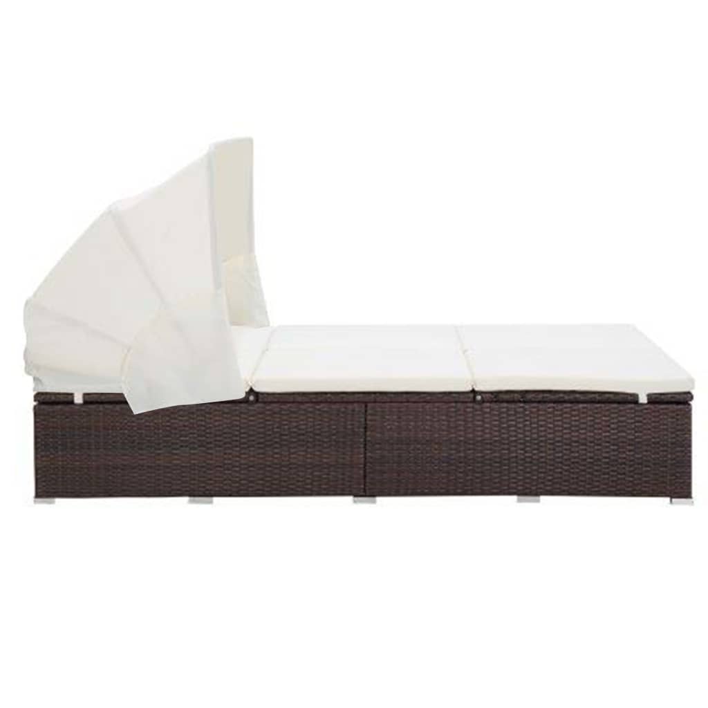 Bain de soleil avec coussin 2 personnes en polyrotin