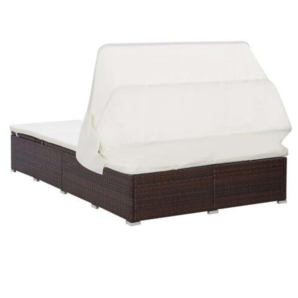 Bain de soleil avec coussin 2 personnes en polyrotin