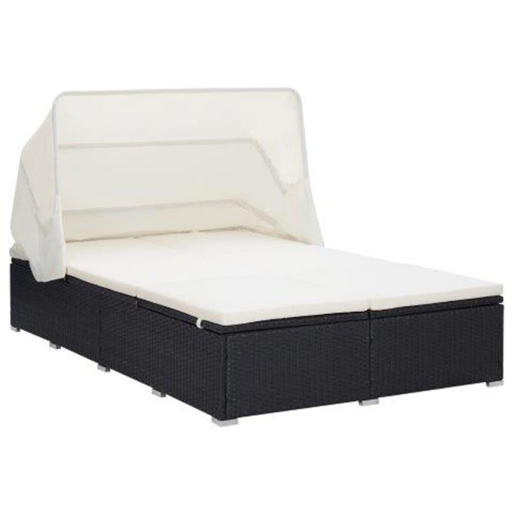 Bain de soleil avec coussin 2 personnes en polyrotin