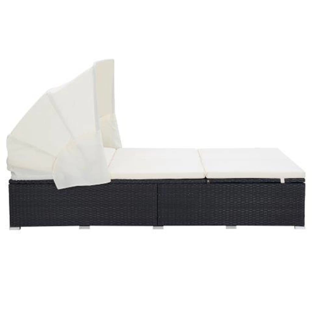 Bain de soleil avec coussin 2 personnes en polyrotin