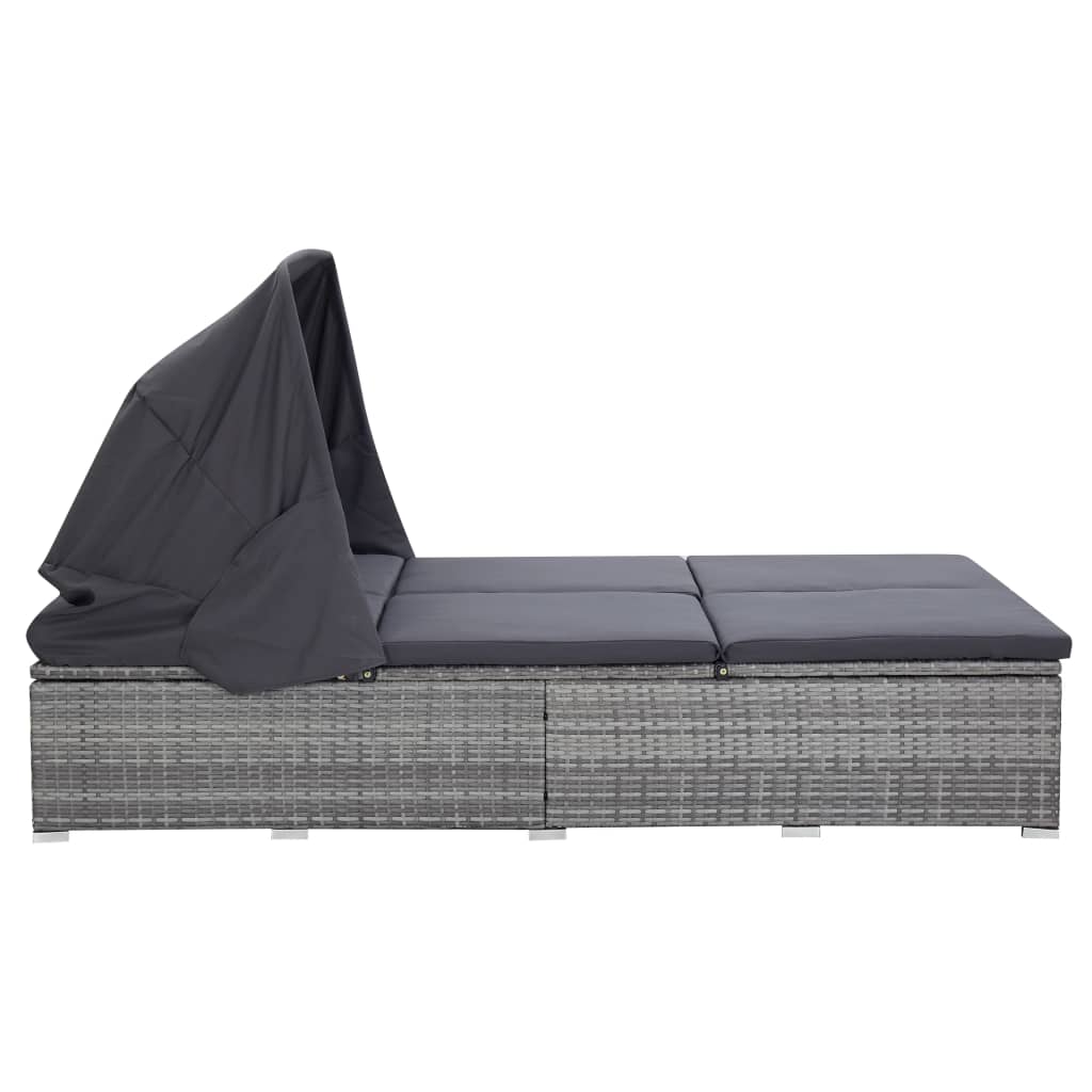 Bain de soleil avec coussin 2 personnes en polyrotin