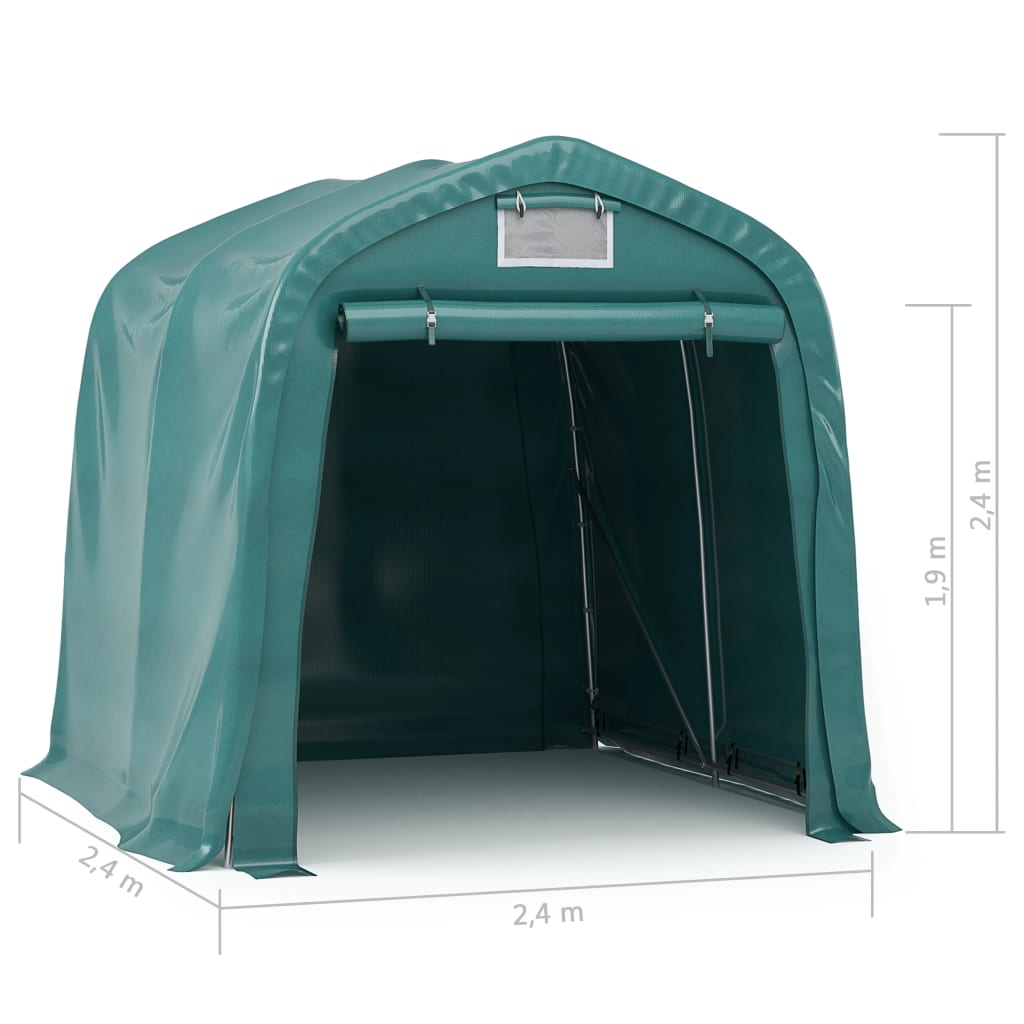 Garagetent 2,4x3,6 m PVC groen