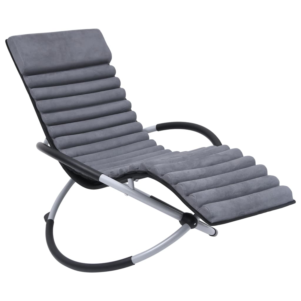 Chaise longue avec coussin en acier noir