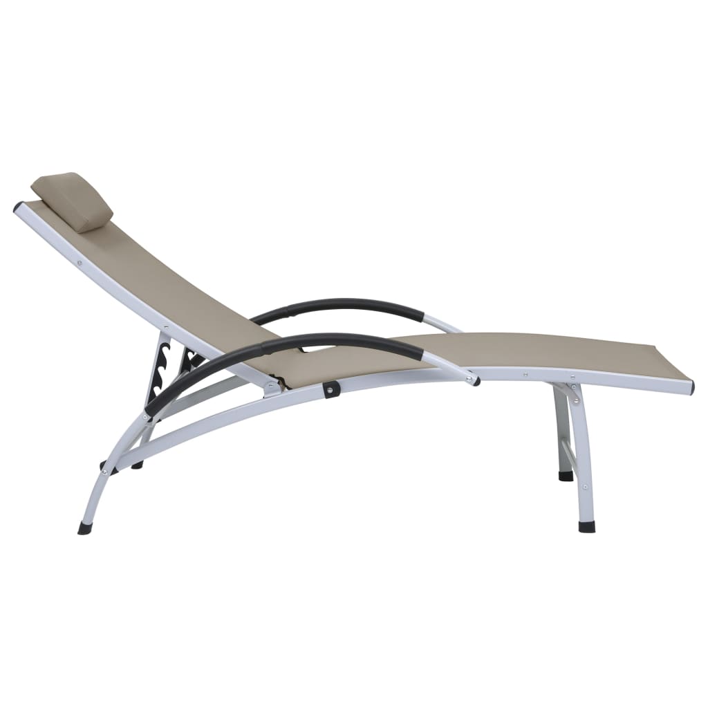 Chaise longue en aluminium et textilène