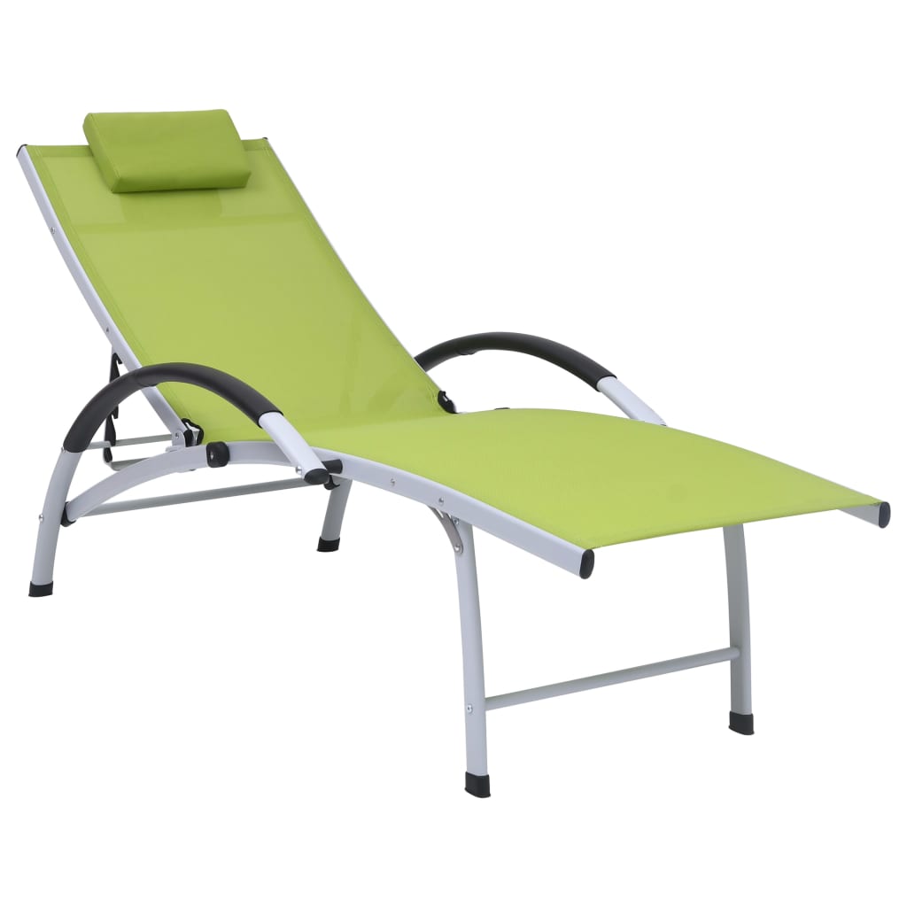 Chaise longue en aluminium et textilène