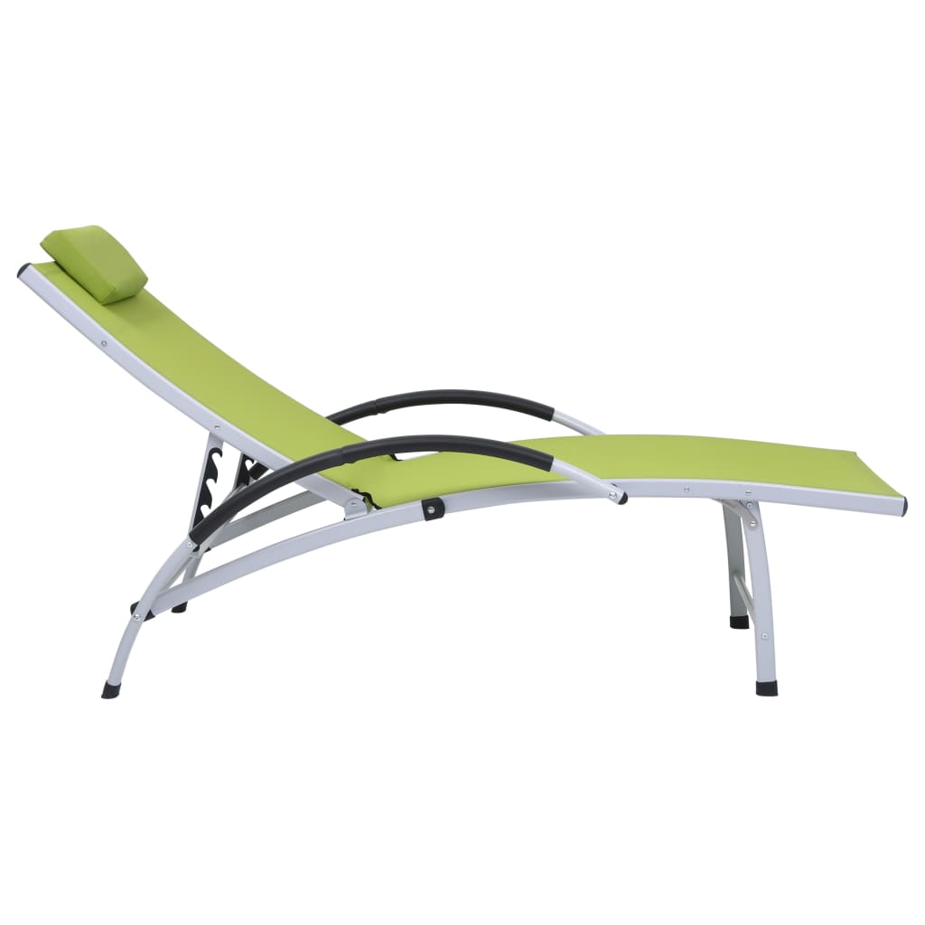 Chaise longue en aluminium et textilène