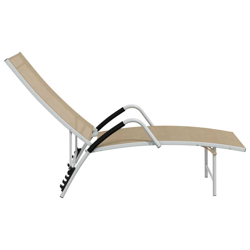 Chaise longue textilène et aluminium