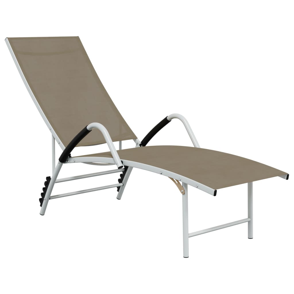 Chaise longue textilène et aluminium