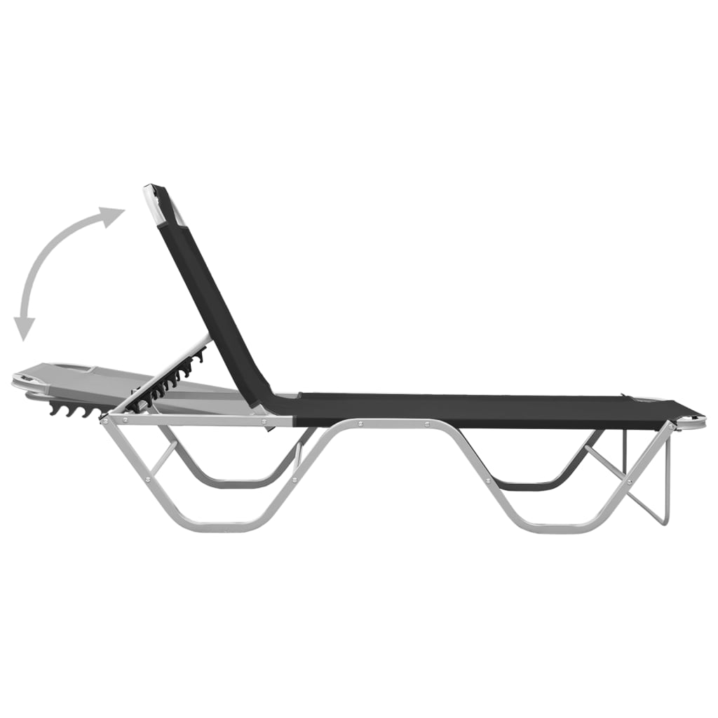 Chaise longue en aluminium et textilène