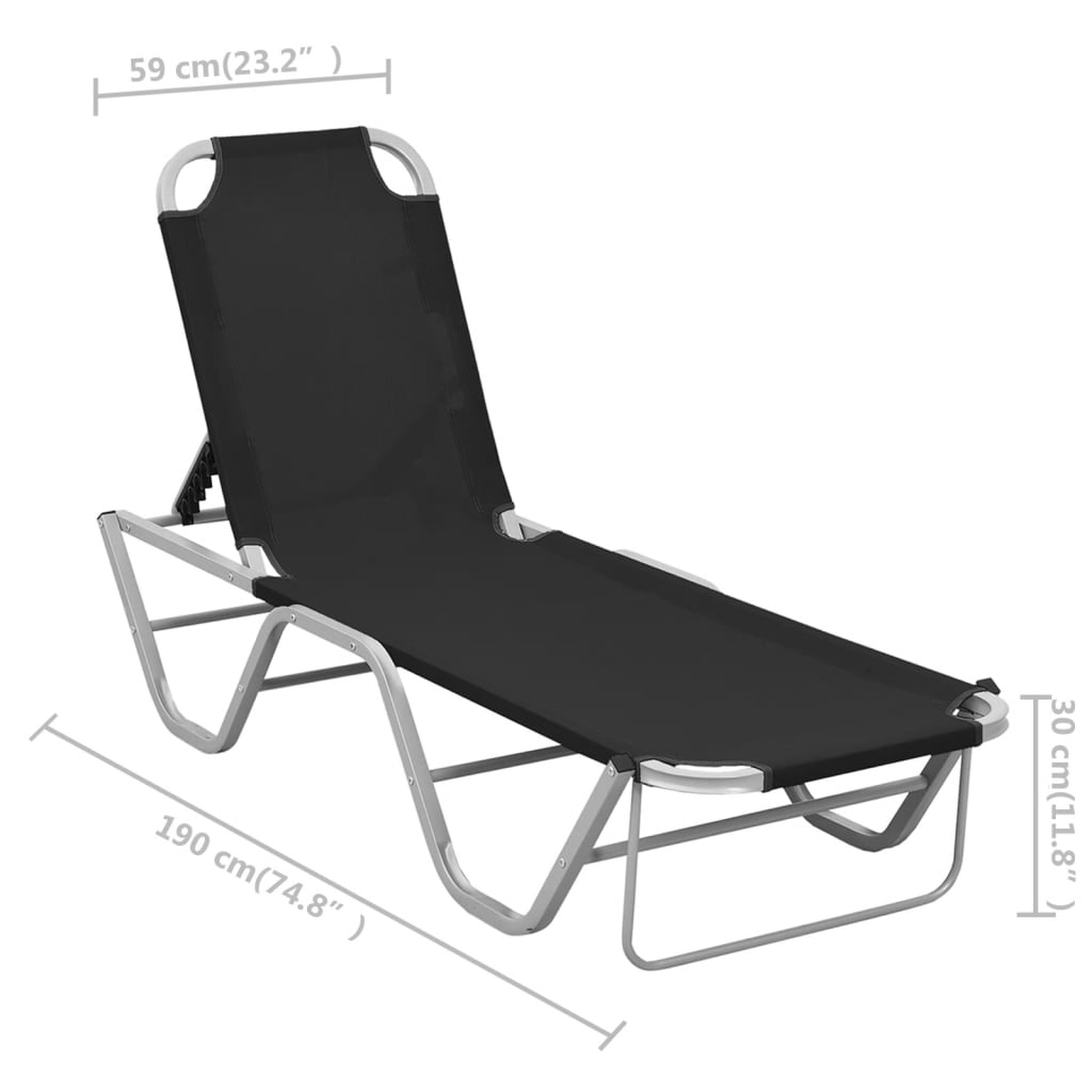 Chaise longue en aluminium et textilène