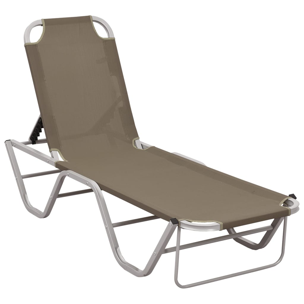 Chaise longue en aluminium et textilène