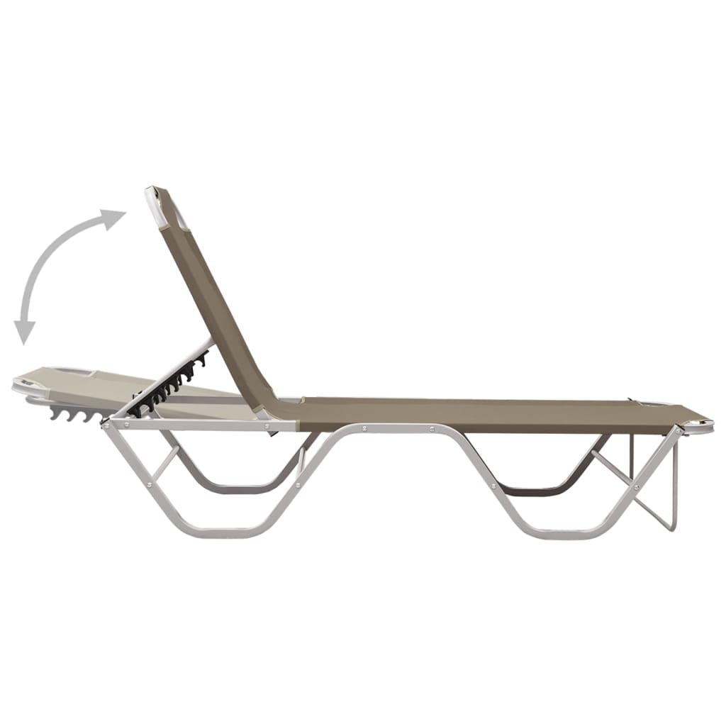 Chaise longue en aluminium et textilène