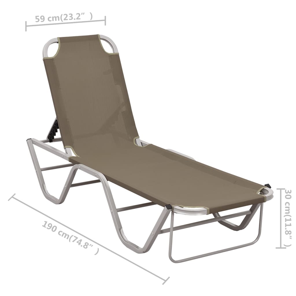 Chaise longue en aluminium et textilène