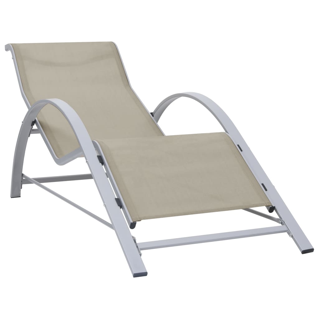 Chaise longue textilène et aluminium