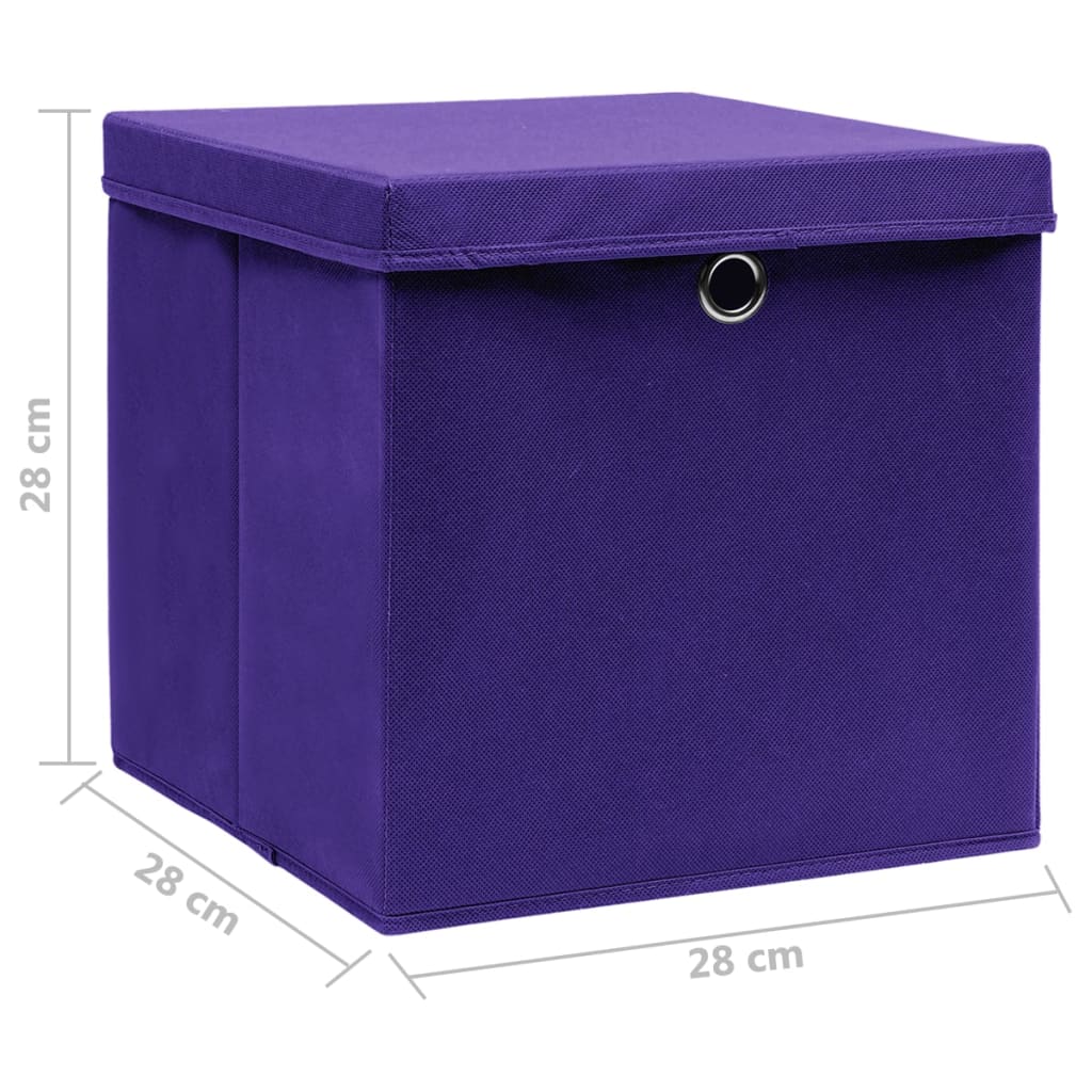 Boîtes de rangement 4 pcs 28x28x28 cm en tissu non tissé