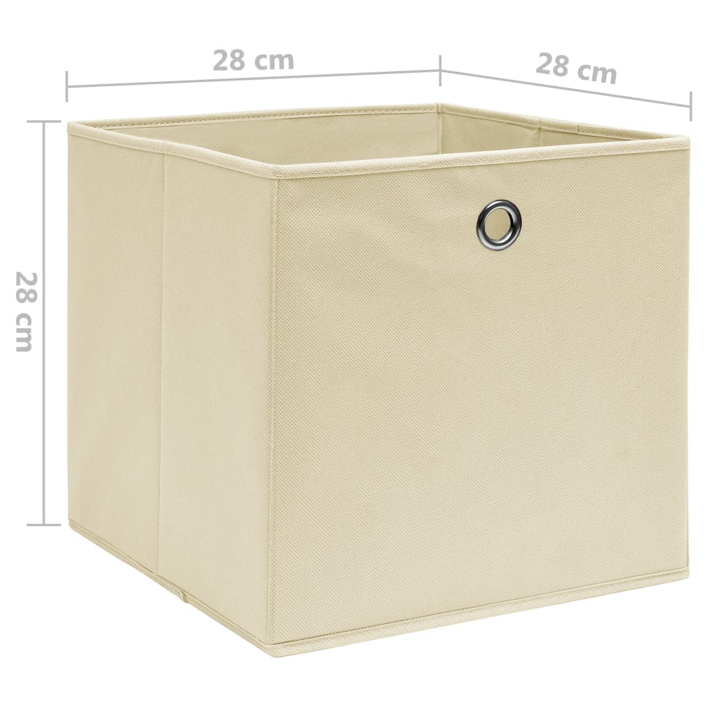 Boîtes de rangement 4 pcs 28x28x28 cm en tissu non tissé