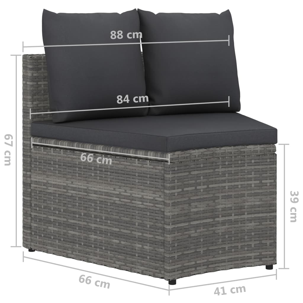 2-delige Loungeset met kussens poly rattan