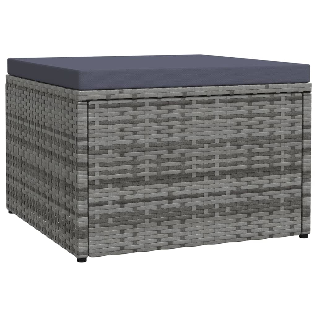 Voetenbank/poef 53x53x30 cm poly rattan