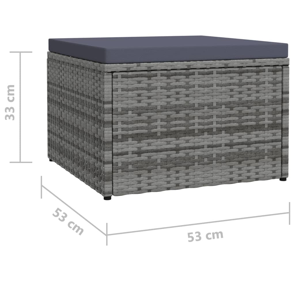 Repose-pieds/pouf 53x53x30 cm polyrotin