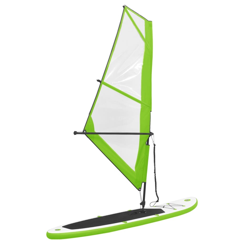 Stand Up Paddleboard gonflable avec jeu de voiles et blanc