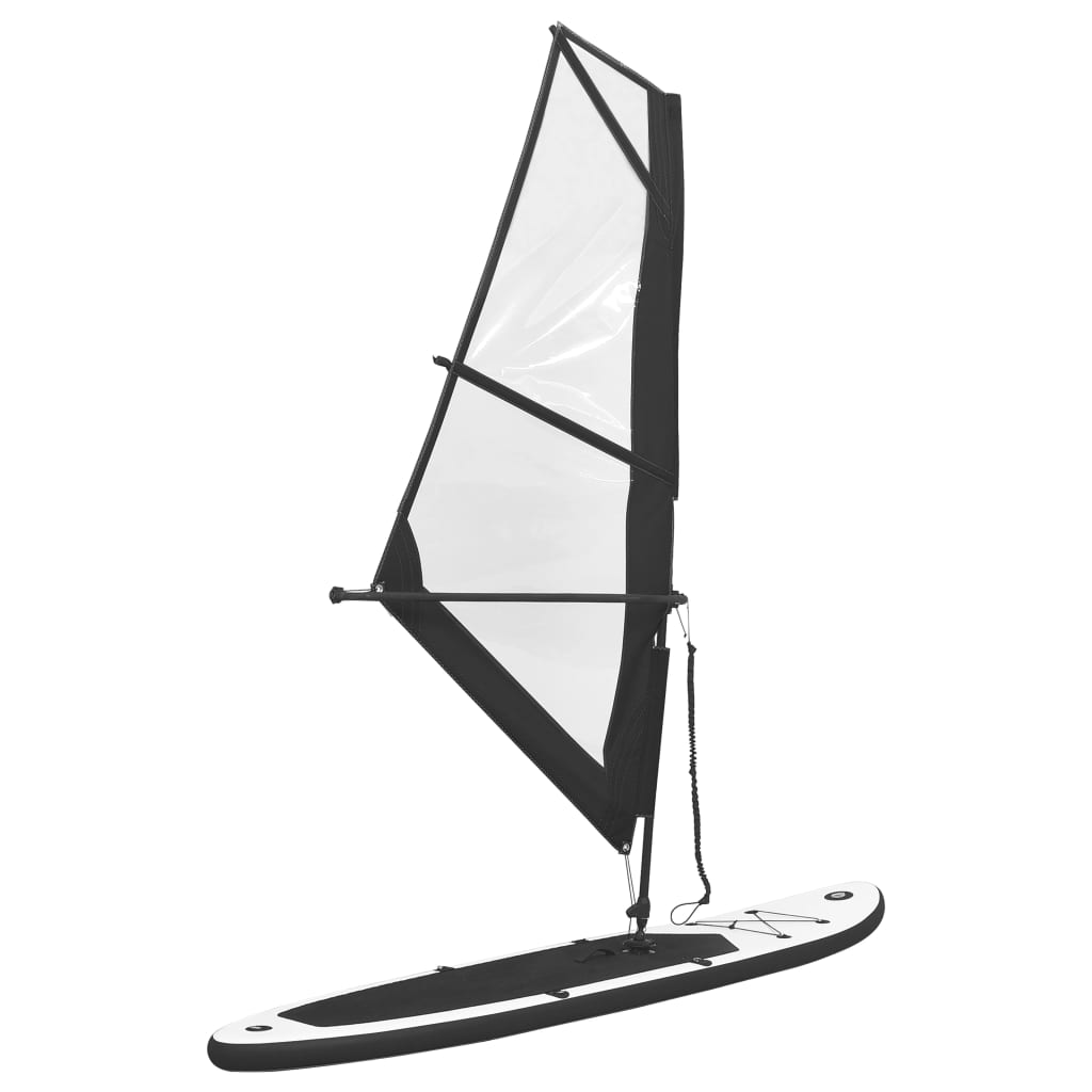 Stand Up Paddleboard gonflable avec jeu de voiles et blanc