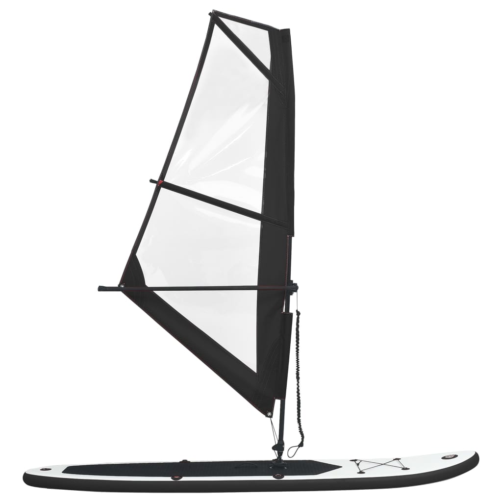 Stand Up Paddleboard gonflable avec jeu de voiles et blanc