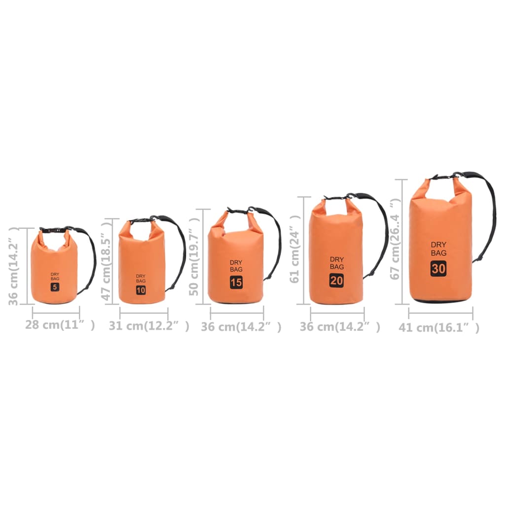 Drybag 5 L PVC orange