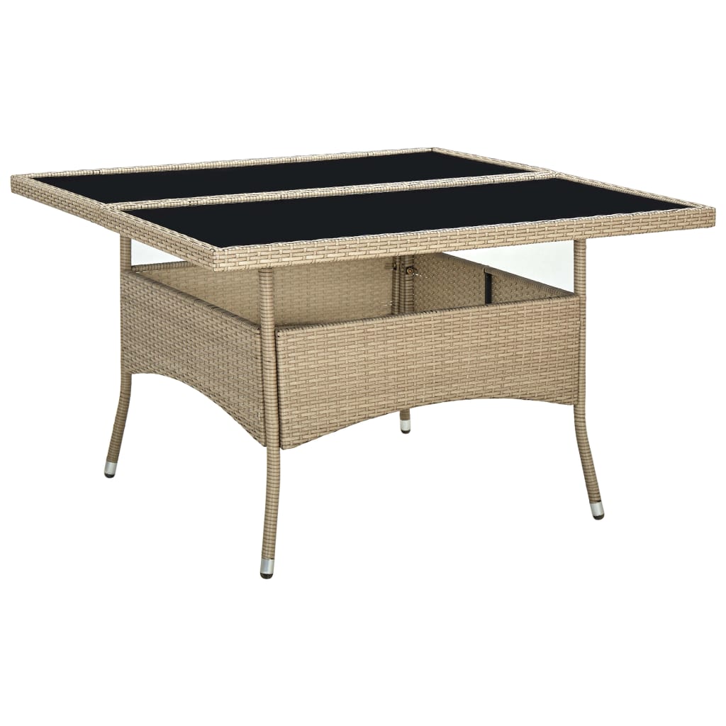 Table de jardin poly rotin bois d'acacia massif