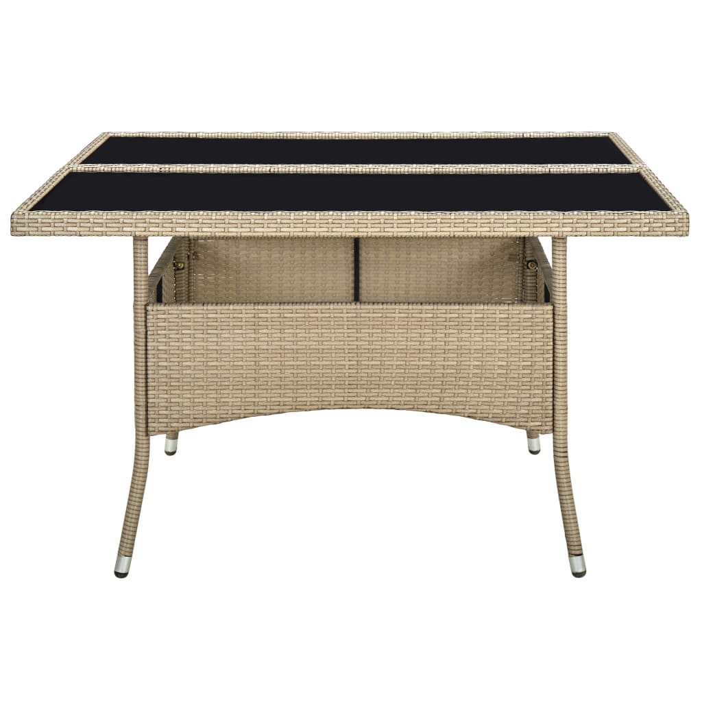 Table de jardin poly rotin bois d'acacia massif