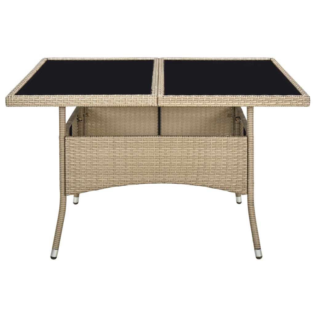 Table de jardin poly rotin bois d'acacia massif