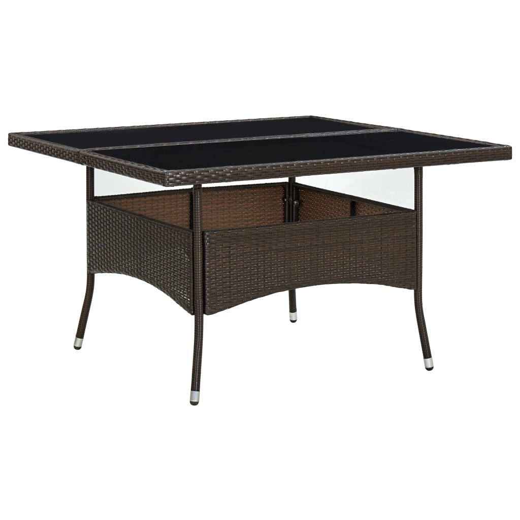 Tuintafel poly rattan massief acaciahout