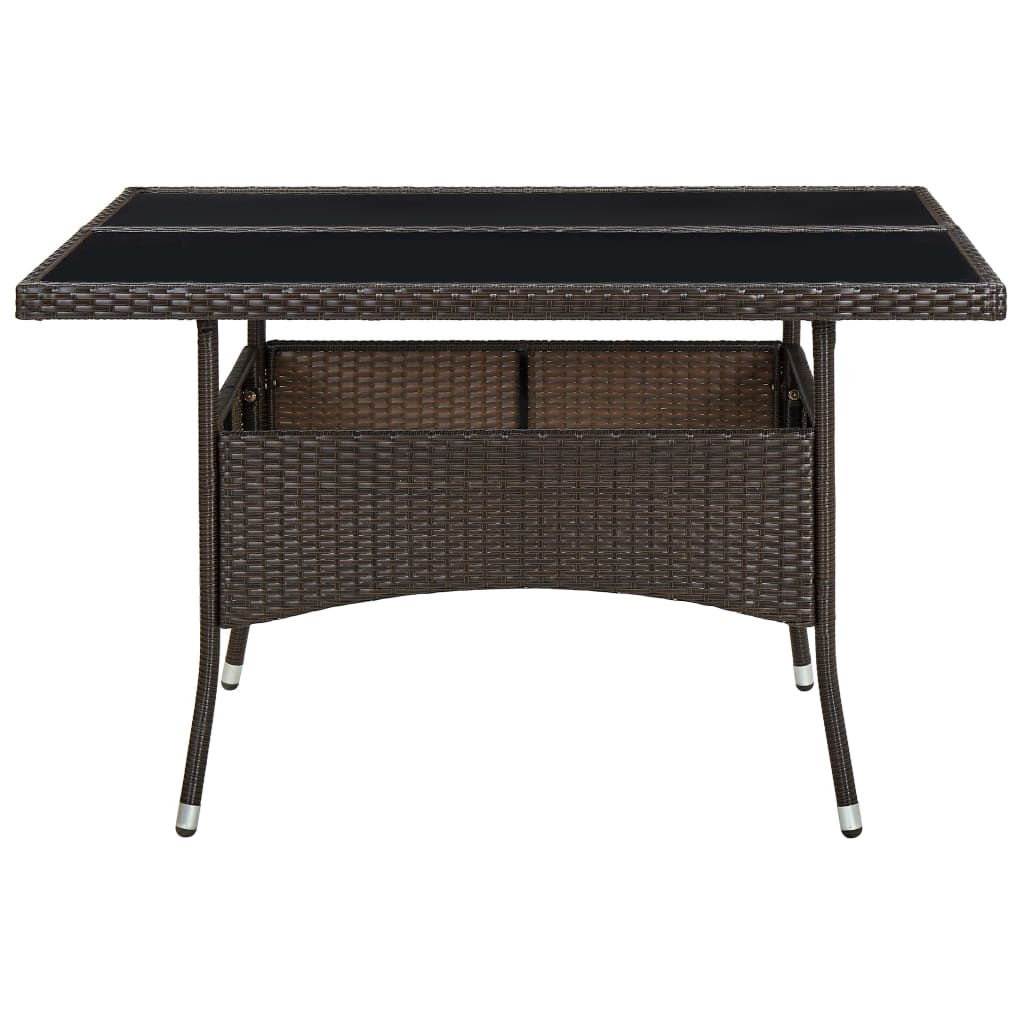 Tuintafel poly rattan massief acaciahout