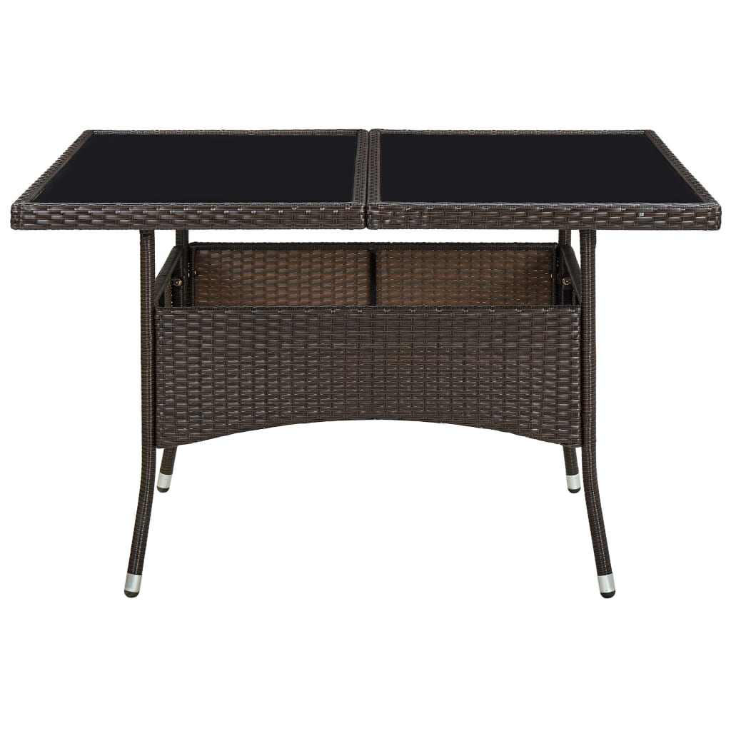 Table de jardin poly rotin bois d'acacia massif